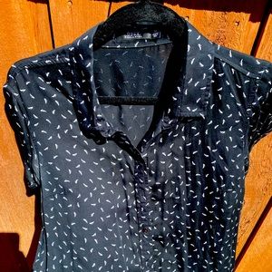 Obey women's button up collard top